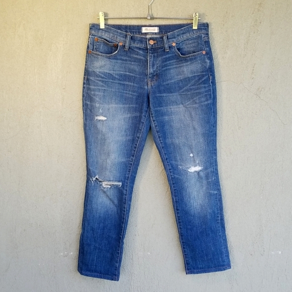 Madewell Slim Boy Jean Brinville Wash Rip & Repair 27 - Picture 6 of 15
